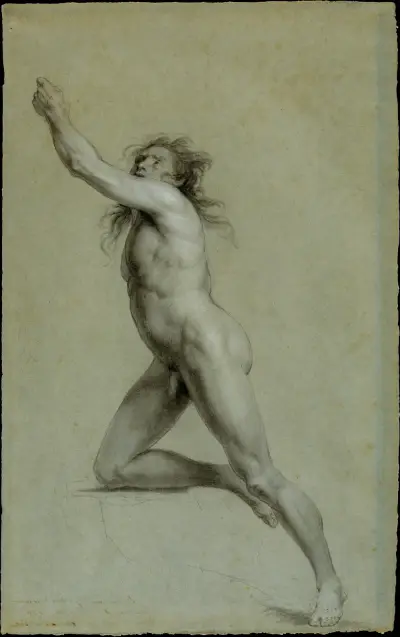 Study from Life; Nude Male av John Trumbull