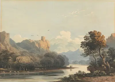 Landscape with a Distant Tower av John Varley