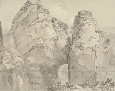View from Renard’s Hole, Dovedale, Derbyshire av John Webber