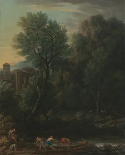 Klasická krajina, 1725, John Wootton