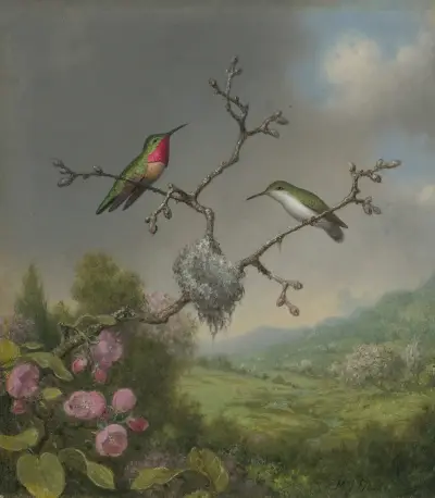 Kolibris und Apfelblüten von Martin Johnson Heade