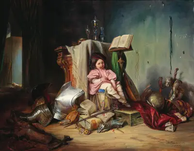 A Child on a Drum von Josef Danhauser