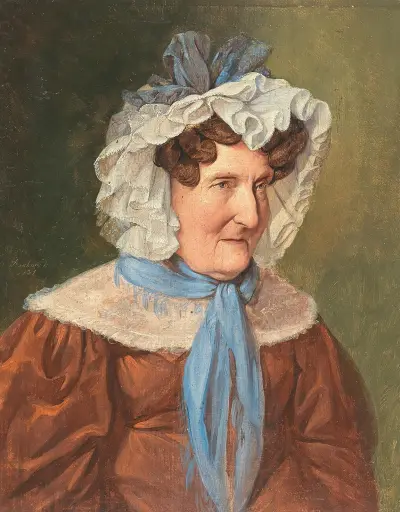 Dame with Lace Bonnet (Portrait of Frau Drexler) von Josef Danhauser