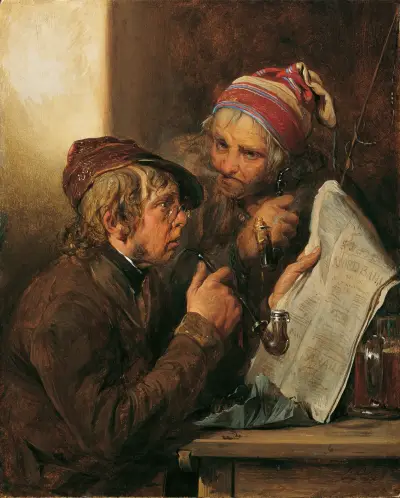 Die Zeitungsleser von Josef Danhauser