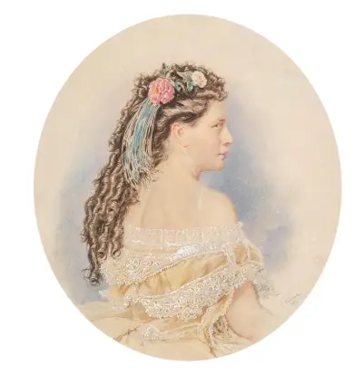 Frauenporträt, 1867 av Josef Kriehuber