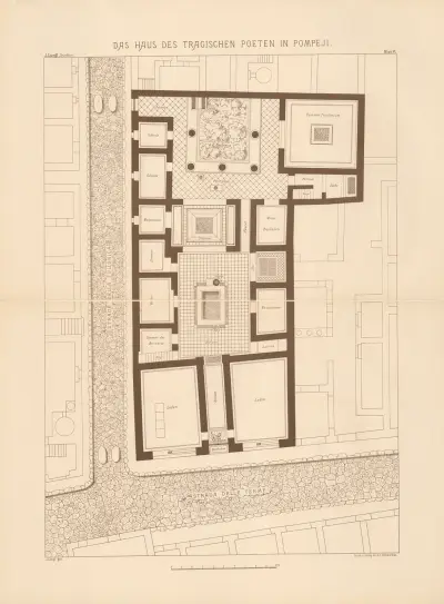 Das Haus des tragischen Poeten in Pompeji av Josef Langl