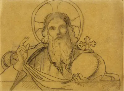 Dieu le père bénissant av Arthur-Joseph Gueniot