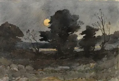 Mondlicht von Henri-Joseph Harpignies
