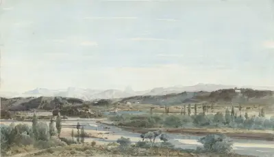 Landschaft mit einem Flusstal in Südfrankreich von Henri-Joseph Harpignies