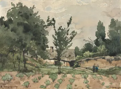 Landschaft mit Bauernhaus von Henri-Joseph Harpignies