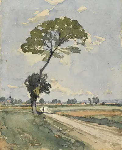 Der Baum am Straßenrand von Henri-Joseph Harpignies