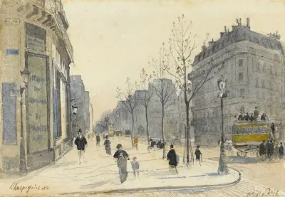 Der Boulevard Saint-Germain in Paris von Henri-Joseph Harpignies