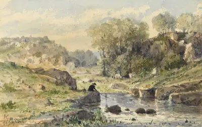 Der Fischer von Henri-Joseph Harpignies