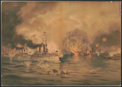 The battle of Manila, May 1st 1898 av Joseph Hoover
