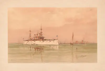 U.S. cruiser New York av Joseph Hoover