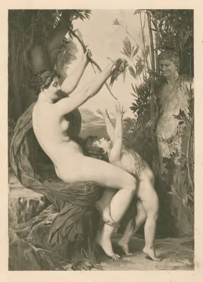 Nymphe et Bacchus av Jules Joseph Lefebvre
