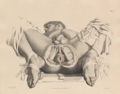 A deeper dissection of the Perineum. The Pudic artery and the artery of the Bulb are shown, Joseph Maclise