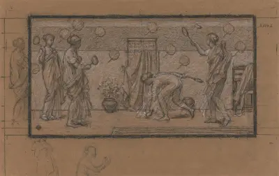 Study for Battledore and Shuttlecock von Albert Joseph Moore