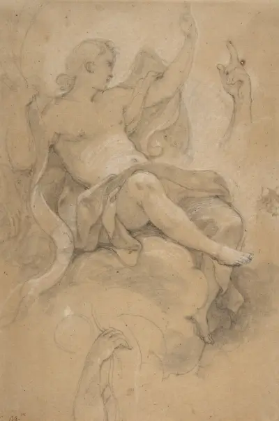 Engel mit Banderole von Charles-Joseph Natoire