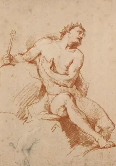 Studie der Aiolos-Figur und Studie seiner Hand von Charles-Joseph Natoire