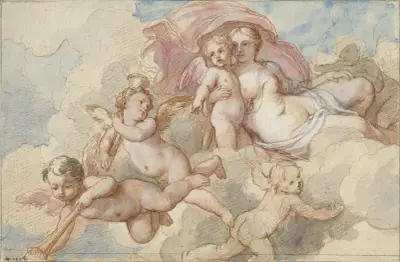 Venus mit Amor und einem Putto von Charles-Joseph Natoire
