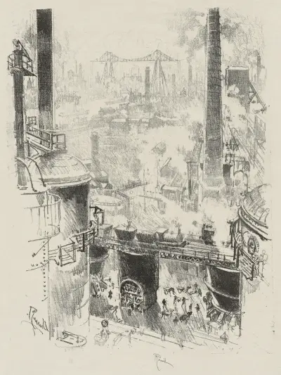 From the Tops of the Furnaces av Joseph Pennell