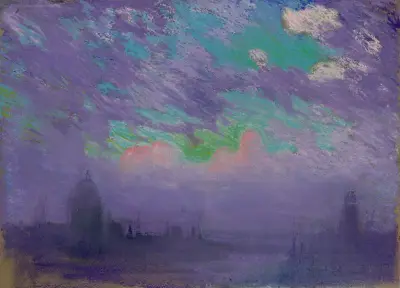 Green, blue and purple av Joseph Pennell