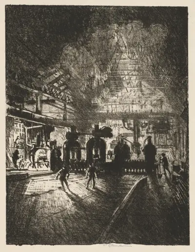 In the Jaws of Death, Rolling Bars for Shells av Joseph Pennell