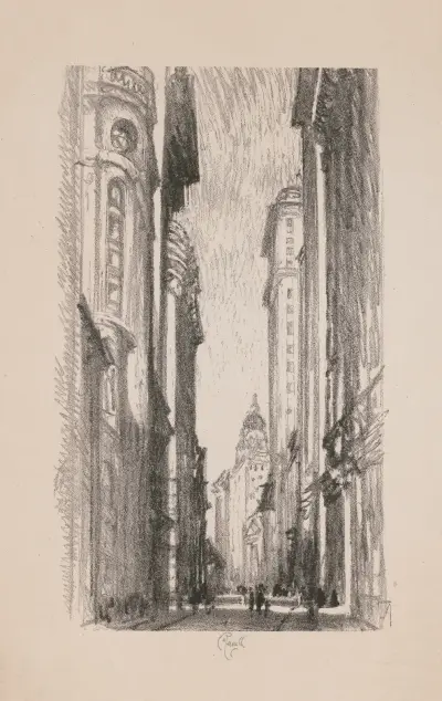 Nassau Street av Joseph Pennell