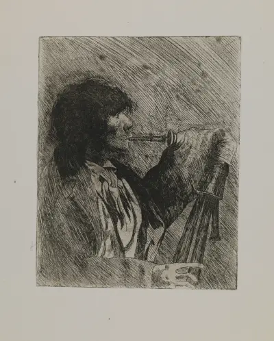 Untitled–Man with Bagpipe, Joseph Stella