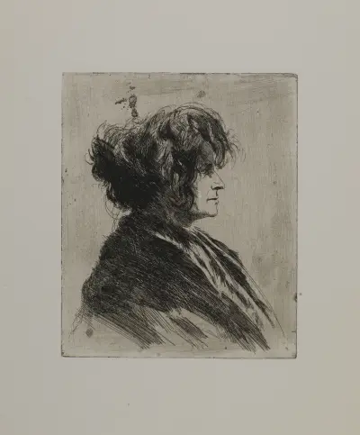Woman with Scarf and Disheveled Hair, Joseph Stella