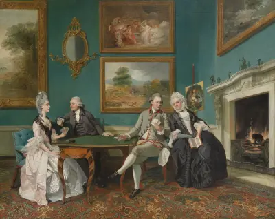 The Dutton Family in the Drawing Room of Sherborne Park, Gloucestershire av Johan Joseph Zoffany