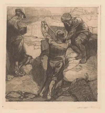 Tři pracovníci při práci, Johannes Josephus Aarts
