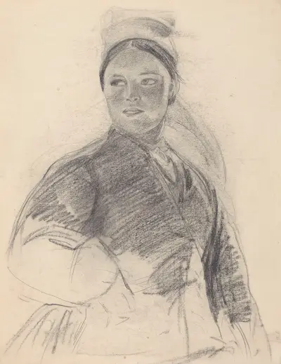 Rusinka, studium do obrazu „Wieczór na Polesiu” z 1909 r., Jozef Chelmonski