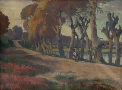 Landscape With A Herdsman von Jozef Hanula