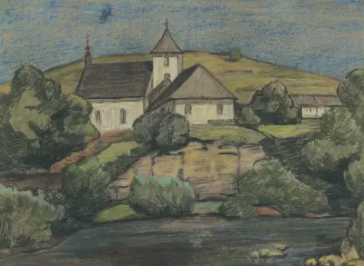 View Of The Church von Jozef Hanula
