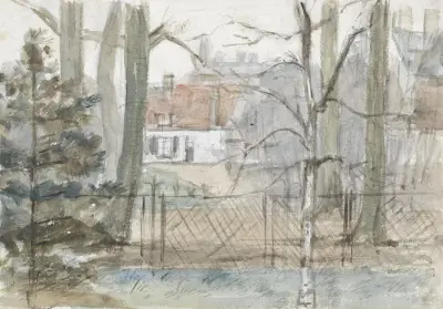 Buitenhuis en tuin av Jozef Israëls
