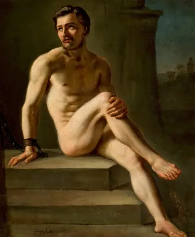 Studie eines männlichen Aktes von Józef Simmler