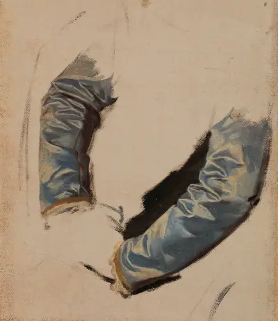 Ärmel der königlichen Gewandung. Studie zum Gemälde „Der Tod der Barbara Radziwiłł“ von Józef Simmler