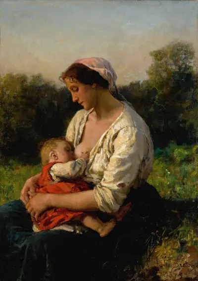 Jeune Mère Allaitant Son Enfant, Jules Breton