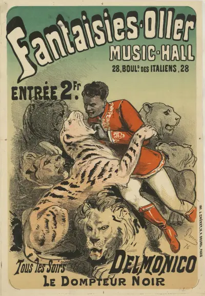 Fantasies-Oller-Music-Hall… Delmonico, le Dompteur noir, Jules Chéret