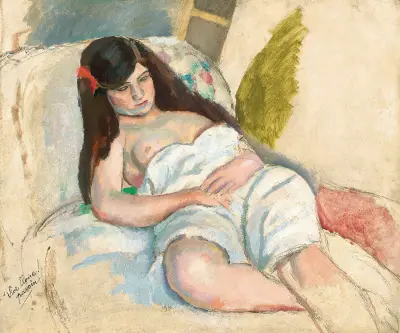 Femme Étendue av Jules Pascin