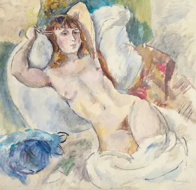 Nu sur un divan av Jules Pascin