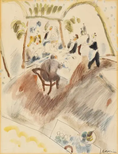 Two Men Dining av Jules Pascin