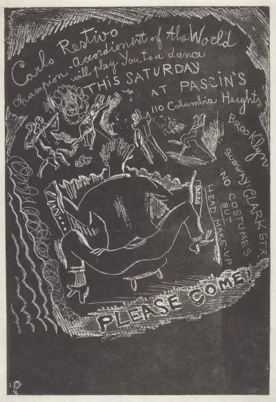 Untitled (Invitation to Party at Jules Pascin’s) av Jules Pascin