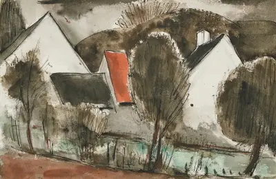 Maisons rurales en hiver, Julio González