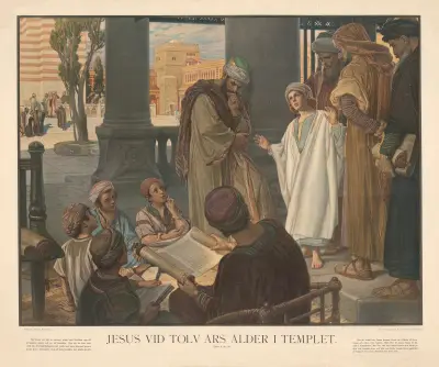 Jesus vid tolv års ålder i templet, Julius Kronberg