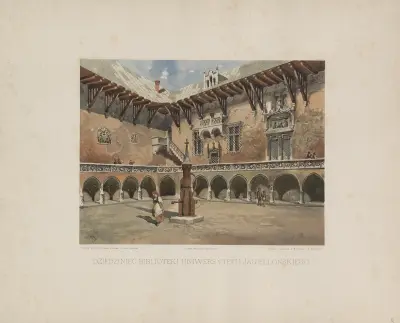 Der Hof der Bibliothek der Jagiellonen-Universität von Juliusz Kossak