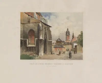Kirche der Heiligen Katharina und Margareta mit dem Augustinerkloster in Kazimierz von Juliusz Kossak
