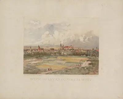 Allgemeine Ansicht von Krakau von der Weichsel aus von Juliusz Kossak